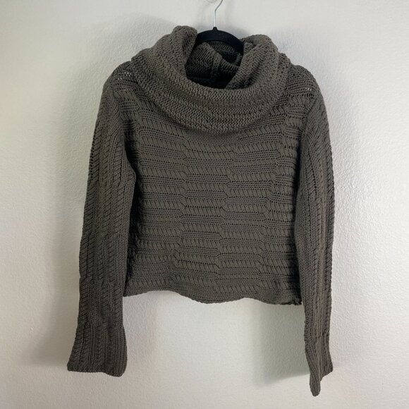 NEW Alice + Olivia Base Womens Small 100% Wool Cable Knit Turtleneck Sweater - Picture 9 of 11